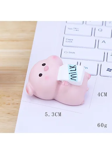 Mini Pig Figures Desktop Decor Office Table Ornaments Resin Cute Animal Figurines for Home / Office - 002 - A