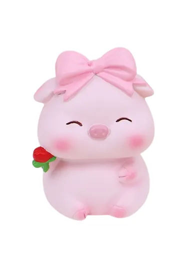 002 Mini Pig Figures Desktop Decor Office Table Ornaments Resin Cute Animal Figurines for Home / Office - 002D