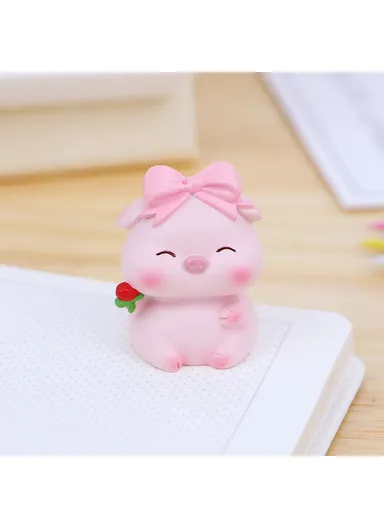 Mini Pig Figures Desktop Decor Office Table Ornaments Resin Cute Animal Figurines for Home / Office - 002 - D