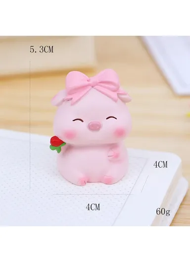 Mini Pig Figures Desktop Decor Office Table Ornaments Resin Cute Animal Figurines for Home / Office - 002 - D