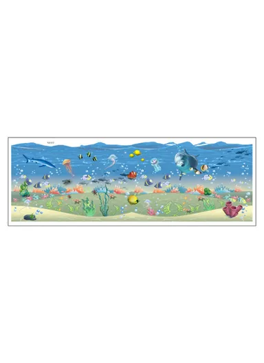 25x70cm Underwater World Waistline Wall Decal Sticker Removable Wallpaper Sticker for Living Room, Bedroom Decor YJ1317
