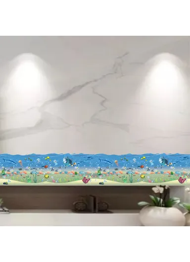 25x70cm Underwater World Waistline Wall Decal Sticker Removable Wallpaper Sticker for Living Room, Bedroom Decor YJ1317