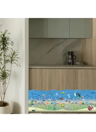 25x70cm Underwater World Waistline Wall Decal Sticker Removable Wallpaper Sticker for Living Room, Bedroom Decor YJ1317
