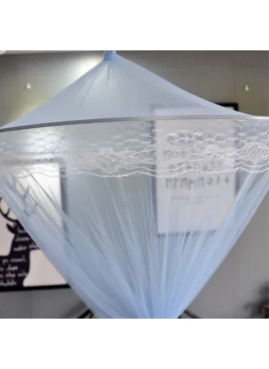 Breathable Hanging Mosquito Net Large Bed Polyester Canopy Curtain (D60 x H270)cm - Pink