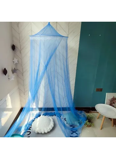 Polyester Mosquito Net Bed 1.8-2M Bed Canopy Curtain for Home Kids Adults - Dark Blue