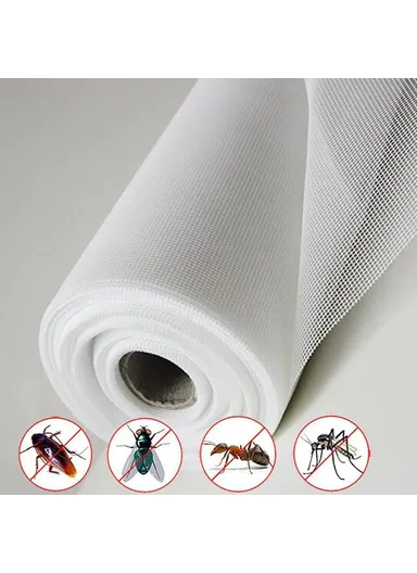 Fiberglass Insect Screen Mesh Easy Install Window Net For DIY Home &amp; Outdoor Use - White