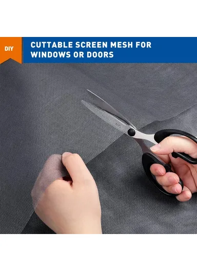 Fiberglass Insect Screen Mesh Easy Install Window Net For DIY Home &amp; Outdoor Use - White