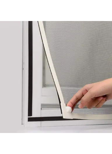200 x 200cm Magnetic Mosquito Screen Fiberglass Household Window Mesh Insect Net Curtain - White+Grey
