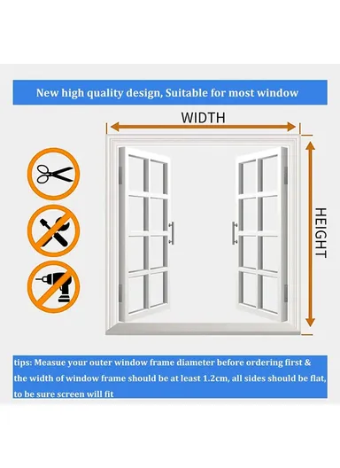 200 x 200cm Magnetic Mosquito Screen Fiberglass Household Window Mesh Insect Net Curtain - White+Grey