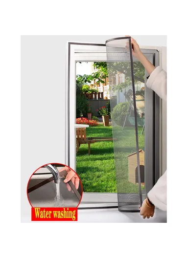 200 x 200cm Magnetic Mosquito Screen Fiberglass Household Window Mesh Insect Net Curtain - White+Grey