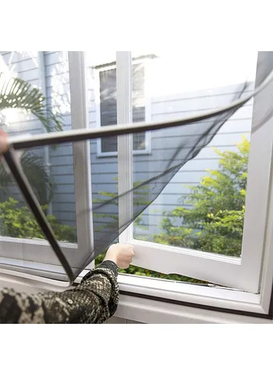 200 x 200cm Magnetic Mosquito Screen Fiberglass Household Window Mesh Insect Net Curtain - White+Grey