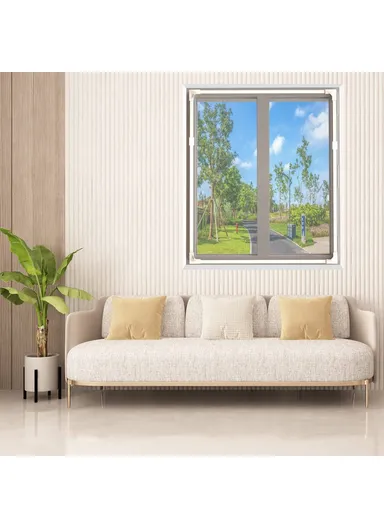 200 x 200cm Magnetic Mosquito Screen Fiberglass Household Window Mesh Insect Net Curtain - White+Grey