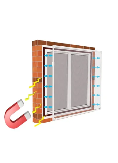 200 x 200cm Magnetic Mosquito Screen Fiberglass Household Window Mesh Insect Net Curtain - White+Grey