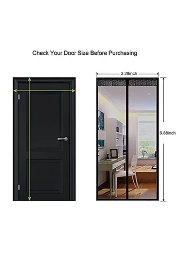 100x210cm Fiberglass Magnetic Door Screen Self-Adhesive Mesh Curtain for Home Use - White