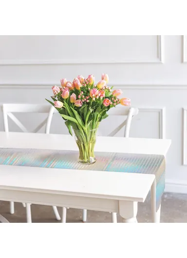 30x275cm Disco Mirror Sequin Plaid Table Runner European Wedding Party New Year Decoration