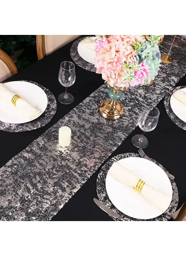 6Pcs Hot Stamping Mesh Placemats Round Table Mats Wedding Holiday Banquet Decoration - Rose Gold