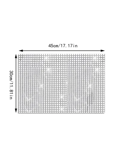 30x45cm Sequin Plaid Placemat Party Home Decor Polyester Table Protection Mat - Black