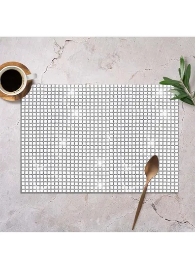 30x45cm Sequin Plaid Placemat Party Home Decor Polyester Table Protection Mat - Red