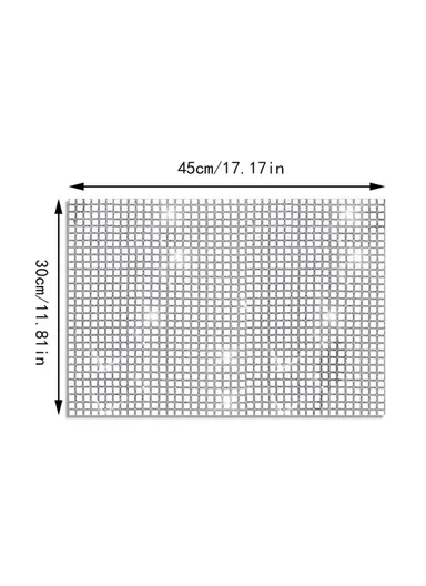 30x45cm Sequin Plaid Placemat Party Home Decor Polyester Table Protection Mat - Red