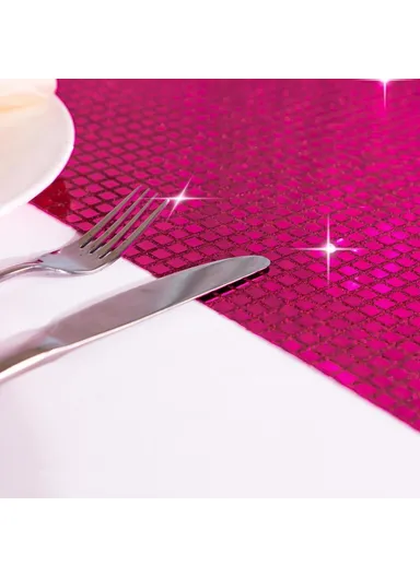 30x275cm Disco Mirror Sequin Plaid Table Runner European Wedding Party New Year Decor Tablet Flag - Rose