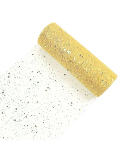 28 x 275cm Gold Foil Mesh Tablecloths Light Luxury Table Runner for Party Wedding Decoration - Dots