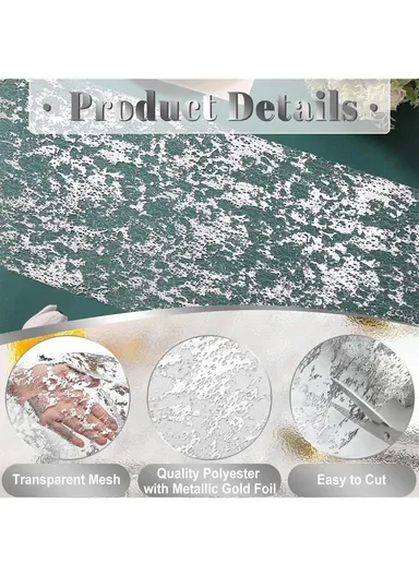 28 x 275cm Gold Foil Mesh Tablecloths Light Luxury Table Runner for Party Wedding Decoration - Dots