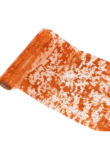 28 x 275cm Gold Foil Mesh Tablecloths Light Luxury Table Runner for Party Wedding Decoration - Orange