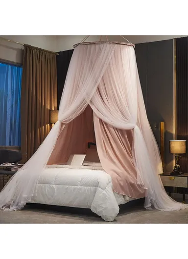 1.8-2m Polyester Bed Canopy Blackout Dome Bed Netting Canopy Dustproof Mosquito Net Bed 003 - Dome / Pink