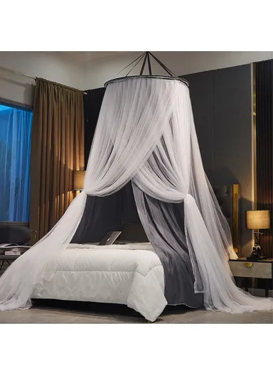 1.8-2m Polyester Bed Canopy Blackout Dome Bed Netting Canopy Dustproof Mosquito Net Bed 003 - Dome / Grey