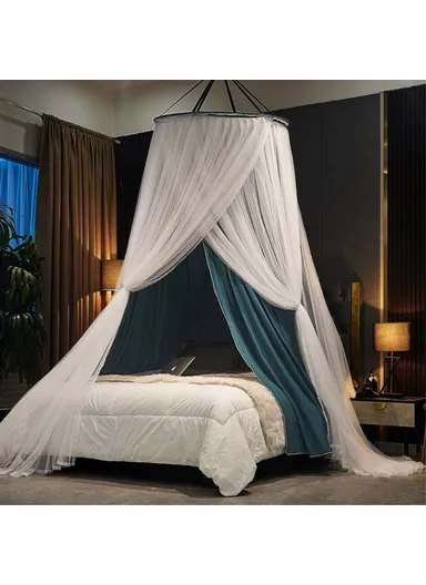 1.8-2m Polyester Bed Canopy Blackout Dome Bed Netting Canopy Dustproof Mosquito Net Bed 003 - Dome / Sapphire