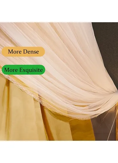 1.8-2m Polyester Bed Canopy Blackout Dome Bed Netting Canopy Dustproof Mosquito Net Bed 003 - Princess / Dark Grey