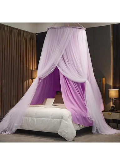 1.8-2m Polyester Bed Canopy Blackout Dome Bed Netting Canopy Dustproof Mosquito Net Bed 003 - Dome / Purple