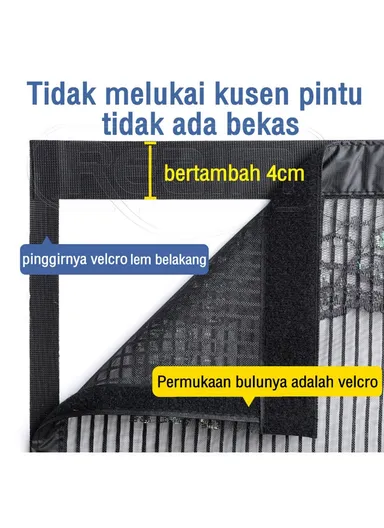 Fiberglass Magnetic Screen Door, Self-Adhesive Insect Mesh Curtain No Drilling Required (W90 x H210)cm - Grey