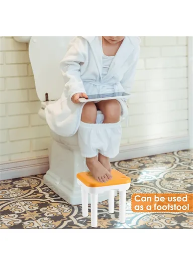 Simple Creative Children Thicken PP Small Stool Portable Detachable Stool - Imitation Leather Texture / Khaki