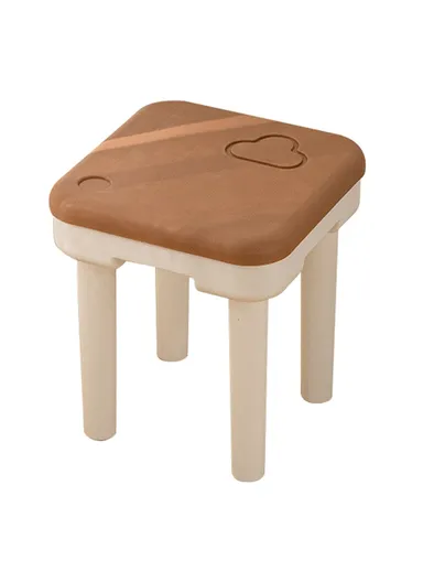 Simple Creative Children Thicken PP Small Stool Portable Detachable Stool - Cloud Pattern / Khaki