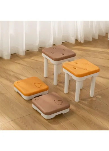 Simple Creative Children Thicken PP Small Stool Portable Detachable Stool - Cloud Pattern / Khaki
