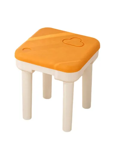 Simple Creative Children Thicken PP Small Stool Portable Detachable Stool - Cloud Pattern / Yellow