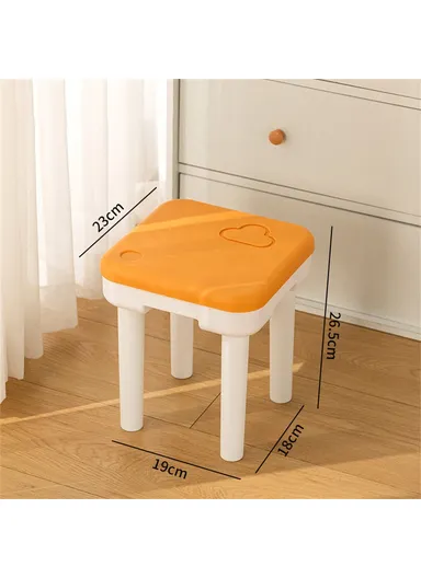 Simple Creative Children Thicken PP Small Stool Portable Detachable Stool - Cloud Pattern / Yellow