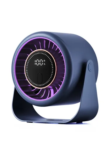Portable Desktop Fan with Base 6 Speeds Adjustable Summer Cooling Fan with Digital Display - Blue