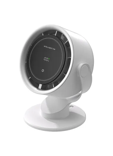 Touch Screen Desktop Fan, 100 Speeds Adjustable Cooling Fan with Digital Display - White