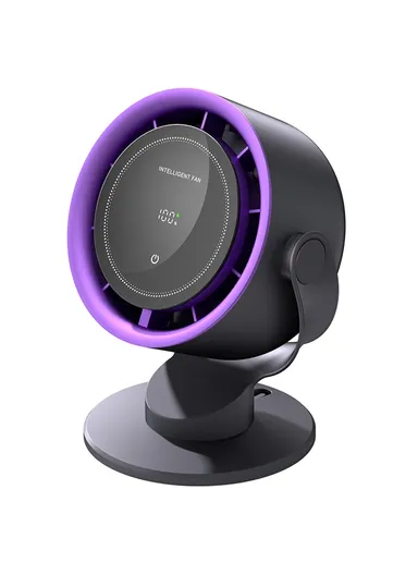 Touch Screen Desktop Fan, 100 Speeds Adjustable Cooling Fan with Digital Display - Black