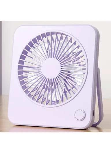Ultra Thin Desktop Fan USB Rechargeable Quiet Portable Handheld Fan with 1200mAh Battery W70 - Purple