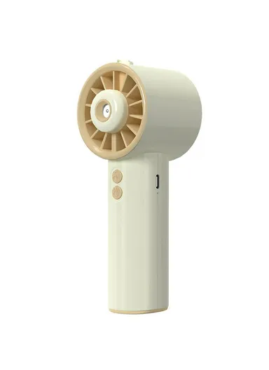 Portable Handheld Misting Fan, 3 Speeds Adjustable Desktop Rechargeable Small Fan S18 - Champagne