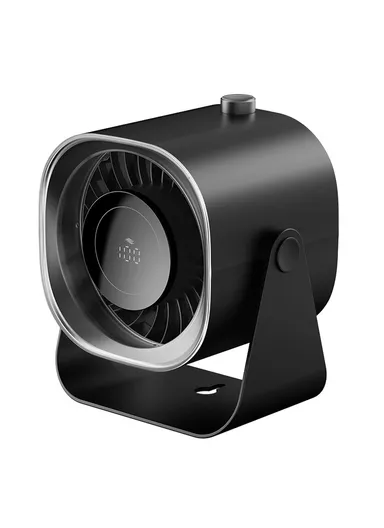 100 Speeds Digital Display Desktop Fan with Stand USB Rechargeable High Speed Turbo Fan F87 - Black