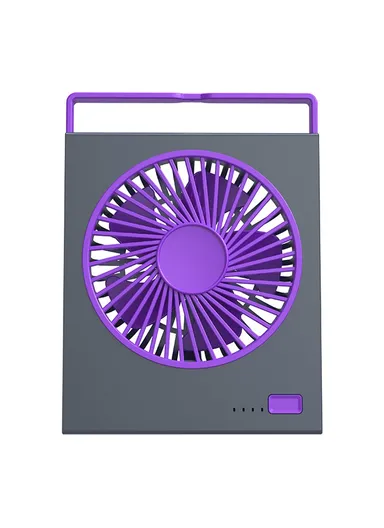 Slim Desk Fan with Foldable Handle, 4 Speeds Adjustable Portable Hanging Fan for Bedroom Office L19 - Grey