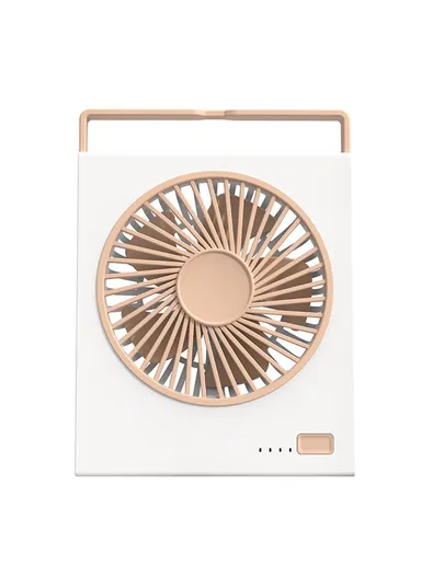 Slim Desk Fan with Foldable Handle, 4 Speeds Adjustable Portable Hanging Fan for Bedroom Office L19 - Light Yellow