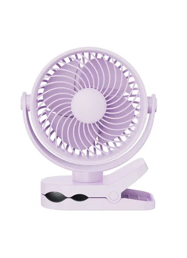 Clip On Fan Quiet Oscillating Desk Fan, USB Rechargeable Air Circulating Electric Fan RD23 - Purple