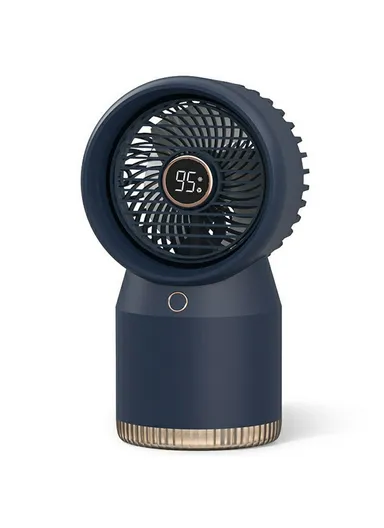 Water Cooling Circulating Desktop Fan, Turbo LED Mist Humidifier Cooling Fan Rechargeable SL09 - Blue