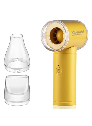 Portable 5 Speed Fan, 20000 RPM Powerful Airflow Home Office Outdoor Mini Cooling Fan - Yellow