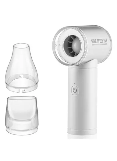 Portable 5 Speed Fan, 20000 RPM Powerful Airflow Home Office Outdoor Mini Cooling Fan - White 